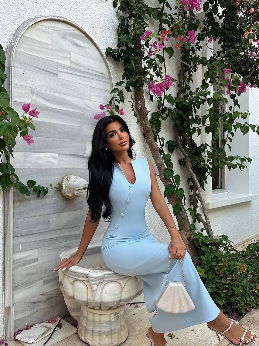 Button Midi Dress
