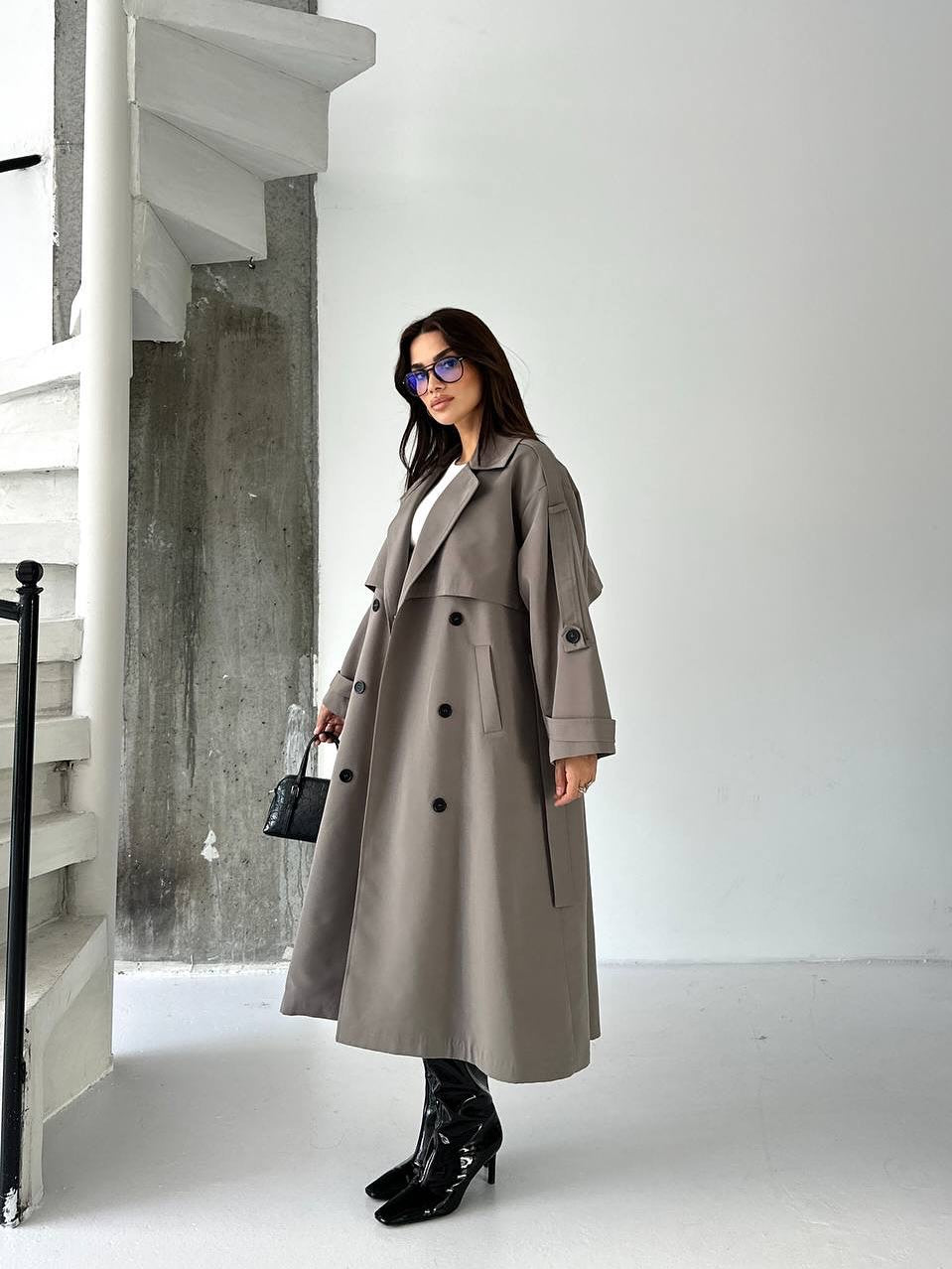 Trench Coat Gris Foncé