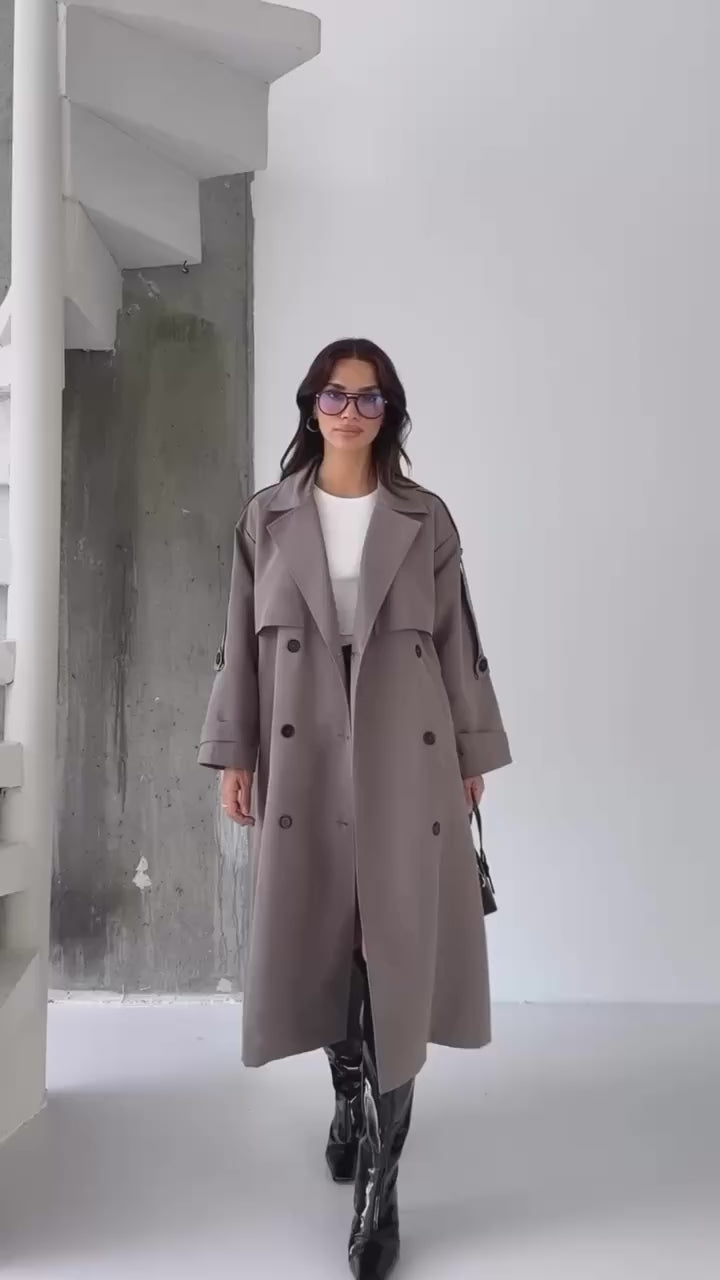 Trench Coat Gris Foncé